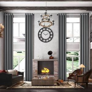lot 85304 image: MAIHER 13ft Length Blackout Extra Long Curtain 156 Inches Long Room Darkening Thermal Insulated Tall Curtain, 2 Story Curtain for Living Room, 1 Panel (Grey, 50 W x 156 L) - Retail $85.77
