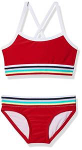 lot 85315 image: Kanu Surf Girls UPF 50 Beach Sport Athletic Bikini Swimsuit, Tanya Red, 12