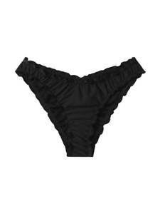 lot 85337 image: Milumia Womens Bikini Bottoms Ruched Lettuce Trim Swim Bottom Swimwear Black X-Small