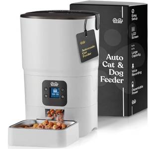 lot 86462 image: Smart Automatic Cat Feeder - 6-L Reliable Automatic Cat Food Dispenser with Display LCD Screen for Easy Set Up -Portion Control Automatic Dog Feeder - Desiccant Bag Keeps Dry Food Fresh-Voice Recorder