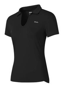 lot 86480 image: Willit Womens Tennis Shirts Quick Dry Golf Polo Shirts Short Sleeve Active Workout Shirts UPF 50 Running Tops Black Medium