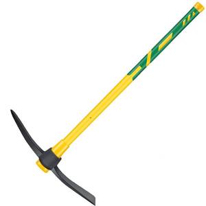 lot 20716 image: Pick Mattock with Heavy Duty Forged Construction, 36 Heavy Duty Pick Hoe,Solid Fiberglass Core, Ergonomic No-Slip Handle, Garden Pick Axe, and Adze Hoe