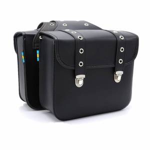 lot 20717 image: UNISTRENGH Retro Bicycle Rack Bag Leather Rear Rack Bike Bags Robust Rear Seatpost Bag for Retro Bicycle Saddle Rack Accessories (Black, 30X12X29CM)