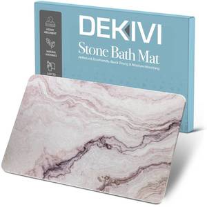 lot 20728 image: Diatomite Stone Bath Mat, Non-Slip Diatomaceous Earth Bath Mat, Absorbing Stone Bath Mats for Bathroom, Quick Dry Bath Mat Stone, Thin Stone Drying Mat for Kitchen Counter, Stone Mat Bathroom Decor