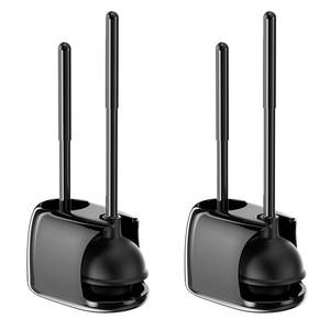 lot 20729 image: Voseki Toilet Brush and Plunger Set, 2 in 1 Toilet Bowl Brush Plunger Set with Hidden Holder for Deeply Cleaning, Bathroom Accessories Toilet Plungers, Black