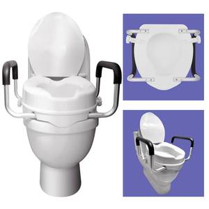 lot 20746 image: JumboTIGER Toilet Seat Risers for Seniors 5.71 inch,Raised Toilet Seat for Seniors with Handles,Round Bowl Handicap Toilet Seat Riser,High Toilet Seat Extenders for Elderly Handicap Adults