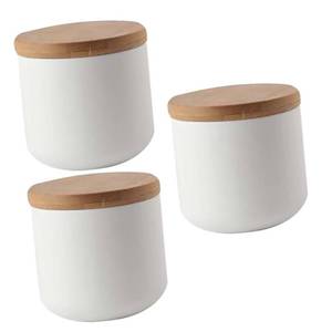 lot 20756 image: 3pcs Ceramics Grain Containers Cereal Sealed Containers Dry Food Storage Grain Storage Tank