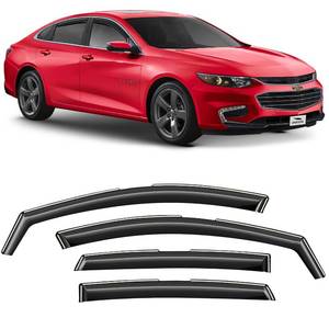 lot 20760 image: Voron Glass in-Channel Extra Durable Rain Guards for Chevrolet (Chevy) Malibu 2016-2024, Window Deflectors, Vent Window Visors, 4 Pieces - 220228