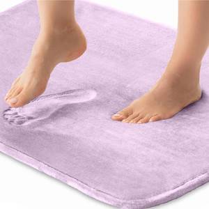lot 20770 image: Gorilla Grip Thick Memory Foam Bath Rugs, Soft Absorbent Velvet Bathroom Mats, Durable Dots on Underside, Machine Washable Bathmat, Carpet Rug Room Decor for Shower Floor, 20x30 Mat, Purple