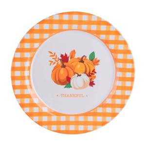 lot 20797 image: Fall Harvest Thankful Round Plate - 11 in diameter (pack of 4)