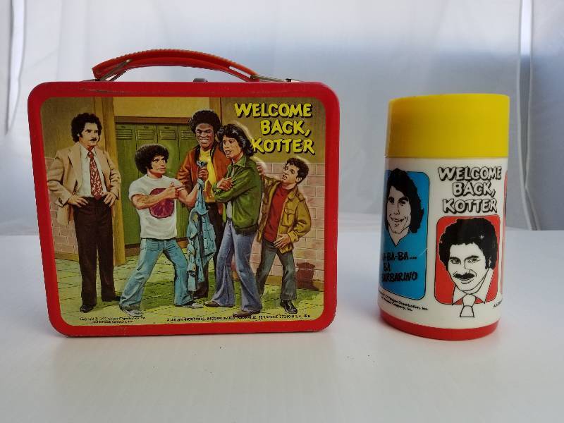 lot 3693 image: Welcome Back Kotter 1977 with Aladdin thermo bottle Vintage Metal Lunch Box