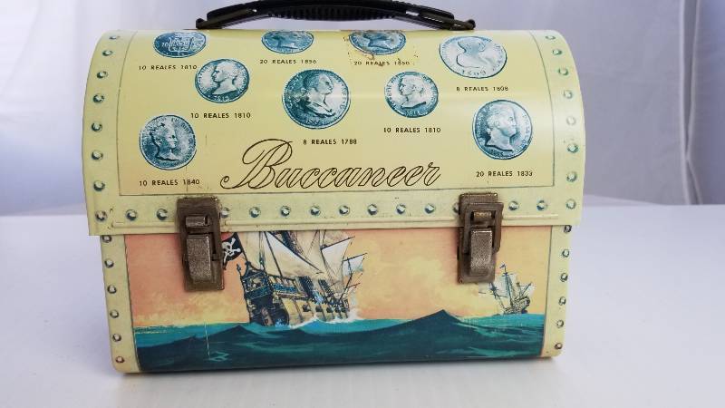 lot 3702 image: 1957 Buccaneer  Vintage Metal Lunch Box