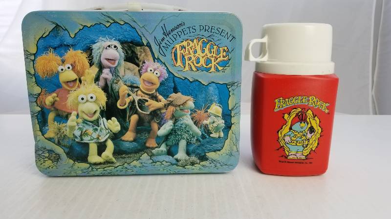 lot 3731 image: 1984 Fraggle Rock With King-Seely Thermo Bottle Vintage Metal Lunch Box