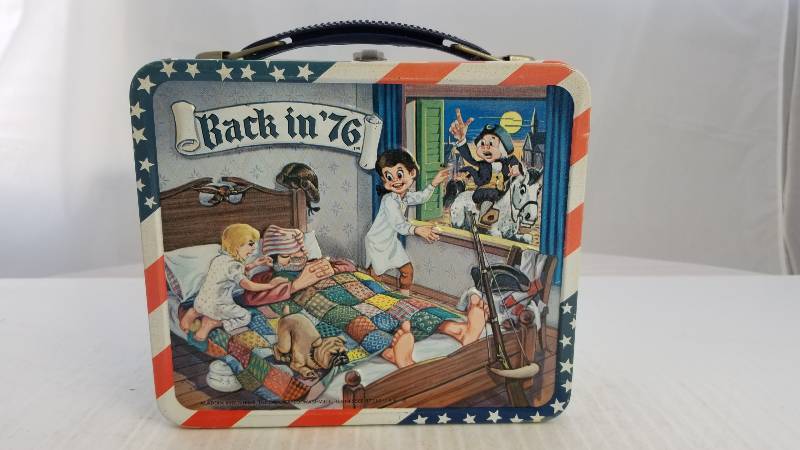lot 3767 image: 1975 Back in 76  Vintage Metal Lunch Box
