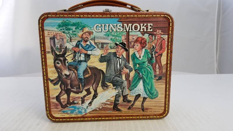 lot 3775 image: 1972 Gunsmoke Vintage Metal Lunch Box