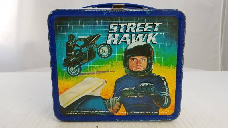 lot 3777 image: 1984 Street Hawk Vintage Metal Lunch Box