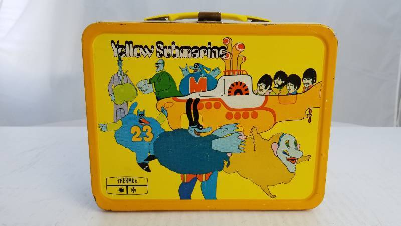 lot 3802 image: 1968 The Beatles Yellow Submarine Vintage Metal Lunch Box