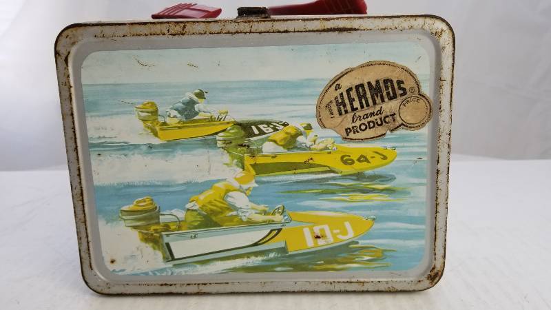 lot 3808 image: 1959 Boating Vintage Metal Lunch Box