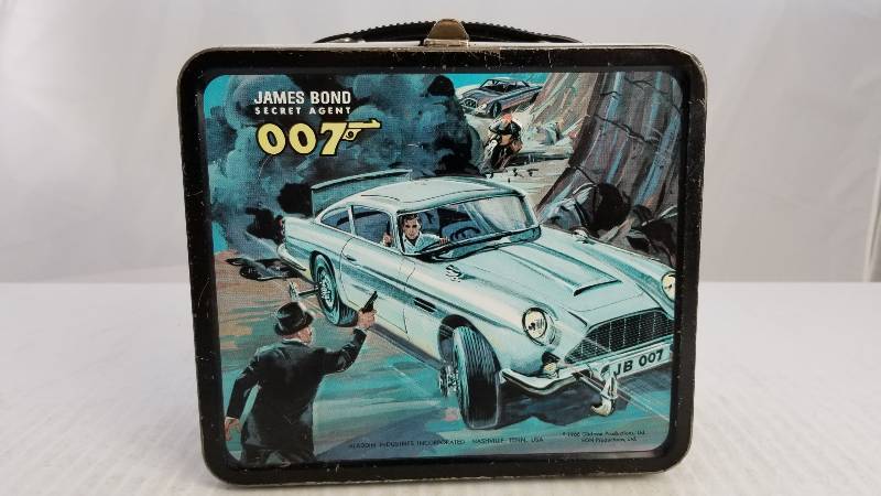 lot 3847 image: 1966 James Bond Vintage Metal Lunch Box