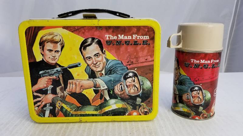 Vintage 1966 The Man From UNCLE Metal Lunch Box And Thermos