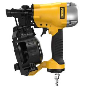 lot 10041 image: Dewalt 1-34 in. 15 Degree Pneumatic Coil Roofing Nailer - Retail $249
