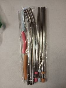 lot 10072 image: Metal Straws With Toppers For Stanley 6 Pieces