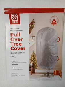 lot 10073 image: Pull Over Tree Cover Holds 9 Ft Tree Gray