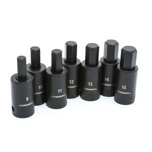 lot 10079 image: Husky 12 In. Drive Hex Bit Impact Socket Set MM (7-Piece)