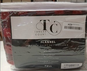 lot 10089 image: TC Flannel 4 Piece Sheet Set (Full)