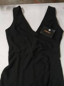 lot 10100 image: Woosea Sleeveless V Neck Split Cocktail Dress Black Medium