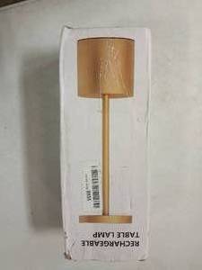 lot 10115 image: Rechargeable Table Lamp 10 In Tall Gold