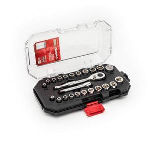 lot 10121 image: Husky 14 in. Drive Ratchet SAEMetric Standard Socket Set (24-Piece)
