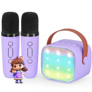 lot 10156 image: VERKB Mini Karaoke Machine with 2 Wireless Microphones for Kids, Kids Toys for Girls and Boys, Portable Bluetooth Speaker Gift for Girls 4, 5, 6, 7, 8 Year Old Birthday Party (Purple)
