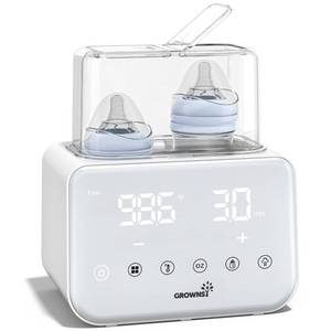lot 10163 image: Baby Bottle Warmer, Grownsy 10-in-1 Fast Bottle Warmer Accurate Temp Control, with LCD Display, Timer, Defrost, Sterili-zing, Keep 24H, Double Bottle Warmer for Breastmilk& Formula, Heat Baby Food