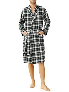 lot 10169 image: Latuza Mens Cotton Flannel Robe S Black & Green