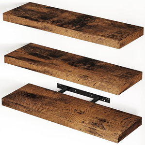 lot 10086 image: Fixwal 3 Floating Shelves Rustic Brown