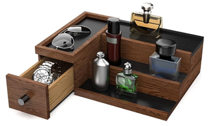 lot 10114 image: Nihome Cologne Organizer Handcrafted Solid Wood