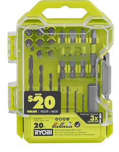 lot 10178 image: Ryobi 20 Piece Drill Bit Set