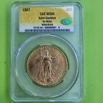 1907 $20 Gold St. Gaudens No Motto CAC MS64 | $4,200