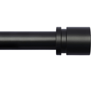 lot 8759 image: Curtain Rods for Windows 16 to 144 Inches Adjustable Length 1 Inch Diameter Window Curtain Rod with Aluminium Finials, Black