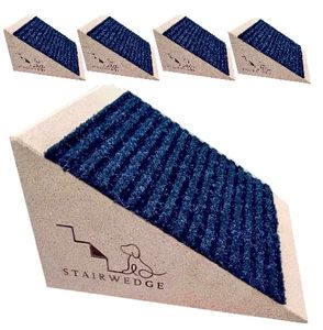 lot 8762 image: Patent Pending Dog Stairs for Small Dogs - Pet Stairs for Staircase - Grippy Dog Steps with Low Angled Dog Ramps for Small Dogs - Perfect Pet Steps for Small Medium Dog Puppy Cat Stairwedge (5pack) - Retail $126.53
