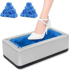 lot 8770 image: Blemoacha Automatic Shoe Covers Dispenser,200 Pcs Shoe Cover Indoors Disposable,Booties for Portable Machine Fits One Size,Shoe Cover Protect Floor for House Office Hospital Factory (Silver)