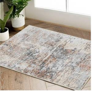 lot 8827 image: Area Rug 8x10 Washable Rug Modern Rug Abstract Floor Mat Taupe Multi Print Rug Thin Rug Colorful Overdyed Distressed Mat Kitchen Rug Contemporary Carpet Bathroom Doormat Entryway Living Room