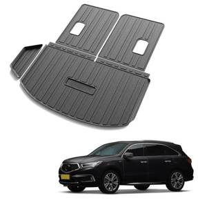 lot 8828 image: Cargo Mat & Backrest Mats Compatible with Acura MDX 2014-2020 - Black TPE All Weather Waterproof Rear Cargo Liner Rear Trunk Liner Back Seat Cover Protector
