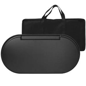 lot 8837 image: MixRBBQ Cast Iron Griddle with Bag for Coleman RoadTrip Swaptop Grills, Outdoor BBQ Camping Grills Nonstick Cooking Griddle Accessories, Full Size - Retail $82.37