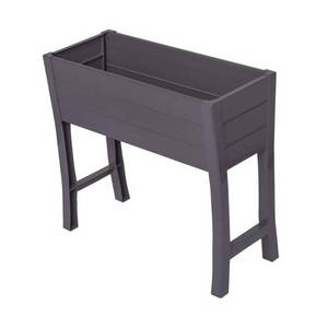 lot 8864 image: nuvue products 26021 36 l x 15 w x 32 h polymer with woodgrain texture dark gray elevated garden box&nbsp
