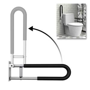 lot 8896 image: FlySkip Toilet Grab Bar,Fold Down Grab Bar Support, 24Inch Flip-Up Handicap Grab Bar Rail, Wall Mounted Bathroom Shower Safety Support Bar, Non Slip Hand Grips for Disabled Elderly Pregnant Woman