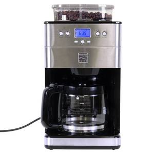 lot 8904 image: Kenmore Elite Grind and Brew Coffee Maker w Burr Grinder, 12 Cup Programmable Automatic Timer Brew Coffee Machine, Air-Tight Bean Hopper, Grind Size and Brew Strength Selectors, Stainless Steel - Retail $196.72