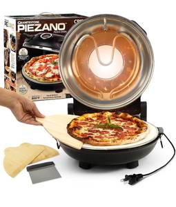 lot 8905 image: PIEZANO Crispy Crust Pizza Oven by Granitestone �� Electric Pizza Oven Indoor Portable, 12 Inch Indoor Pizza Oven Countertop, Pizza Maker Heats up to 800�F for Stone Baked Pizza at Home As Seen on TV