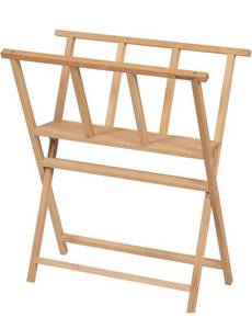 lot 8911 image: Folding Art Print Rack - Beechwood Art Storage Rack